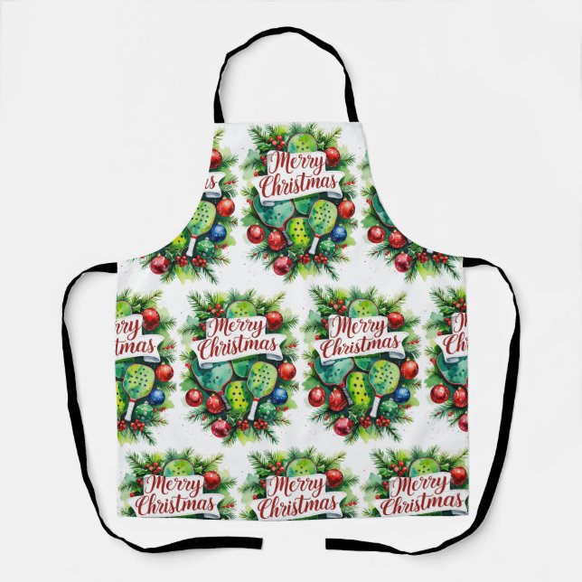 Pickleball Christmas themed  Apron (Front)