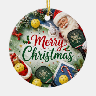 Pickleball Christmas themed Ceramic Tree Decoration