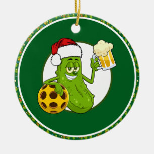 Pickleball Christmas themed Ceramic Tree Decoration
