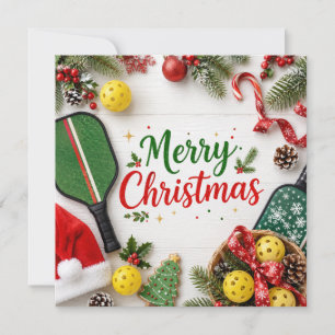 Pickleball Christmas themed Holiday Card