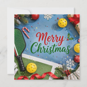 Pickleball Christmas themed Holiday Card