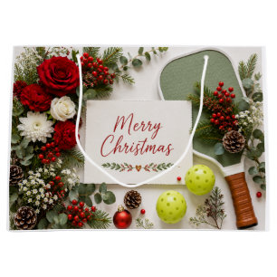 Pickleball Christmas themed  Large Gift Bag