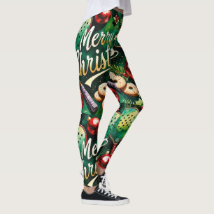Pickleball Christmas themed Leggings