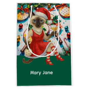 Pickleball Christmas themed  Medium Gift Bag