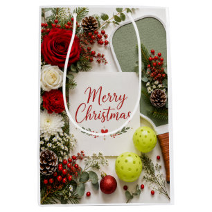 Pickleball Christmas themed  Medium Gift Bag