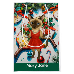 Pickleball Christmas themed  Medium Gift Bag