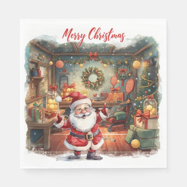 Pickleball Christmas themed  Napkin (Front)