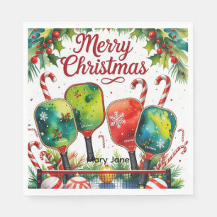 Pickleball Christmas themed Napkin