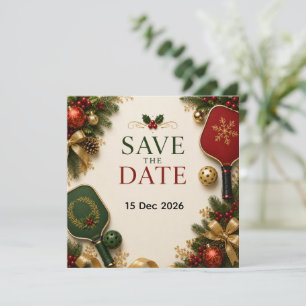 Pickleball Christmas themed Save The Date