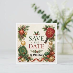 Pickleball Christmas themed Save The Date
