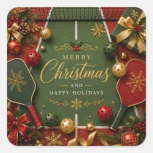Pickleball Christmas themed Square Sticker