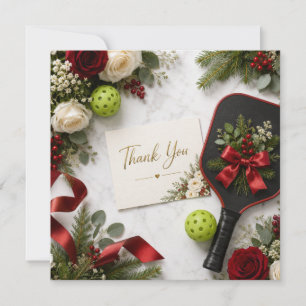 Pickleball Christmas themed Thank You Card