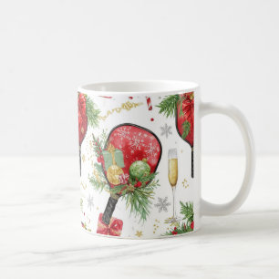 Pickleball Christmas themed with Paddle Coffee Mug