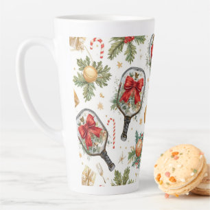 Pickleball Christmas themed with Paddle  Latte Mug