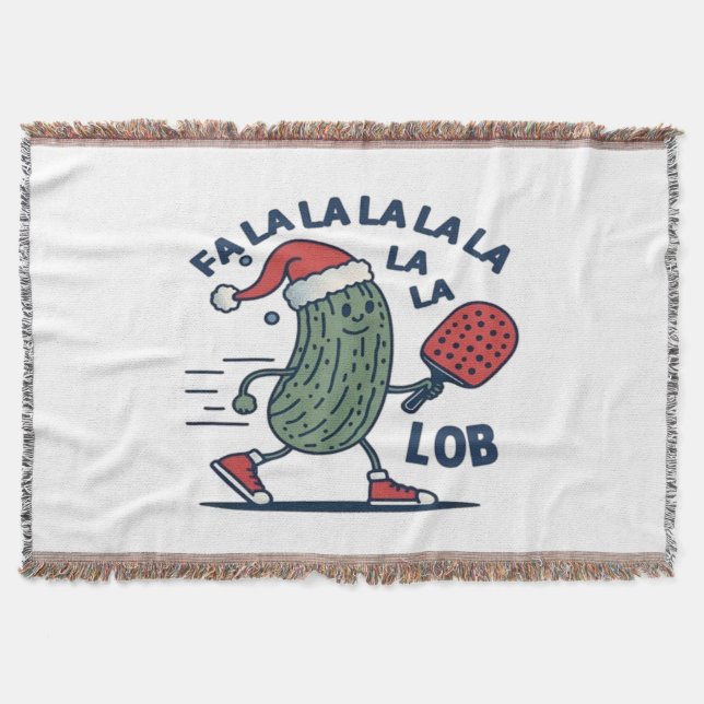 Pickleball Christmas Throw Blanket (Front)