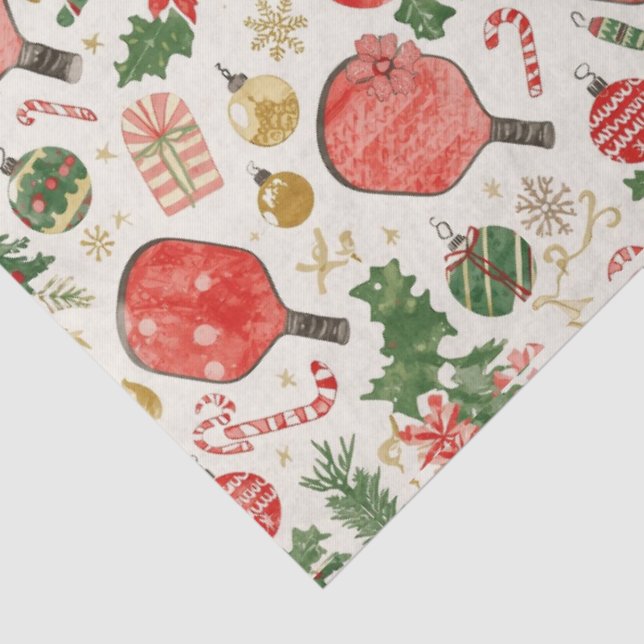 Pickleball Christmas Tissue Paper  (Detail)