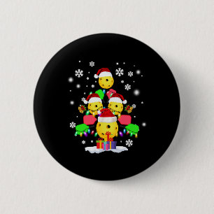 Pickleball Christmas Tree Santa Pickleball Lights 6 Cm Round Badge