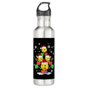 Pickleball Christmas Tree Santa Pickleball Lights 710 Ml Water Bottle