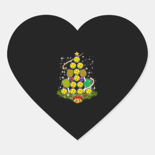 Pickleball Christmas Tree Santa Pickleball X mas Heart Sticker