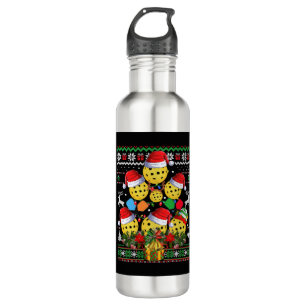 Pickleball Christmas Tree Ugly Sweater Santa Paddl 710 Ml Water Bottle