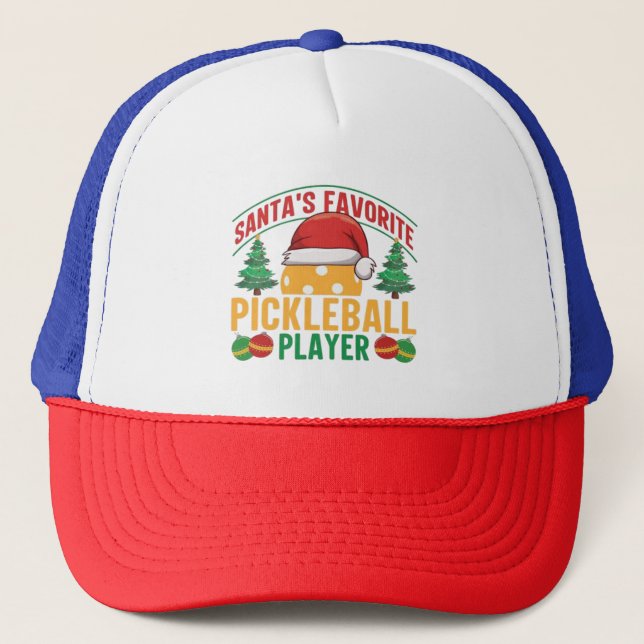 Pickleball Christmas  Trucker Hat (Front)