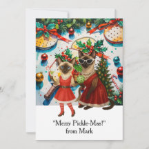 PICKLEBALL Christmas with text "Merry Pickle-Mas!"