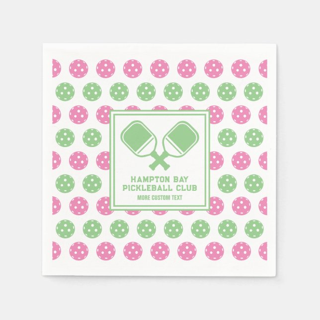 Pickleball Club Backyard Pickle Court Custom Text  Napkin (Front)