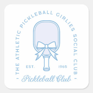 Pickleball club blue aesthetic girls matching square sticker