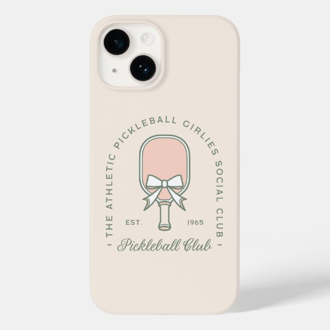 Pickleball club girlies pink and green aesthetic Case-Mate iPhone case (Back)