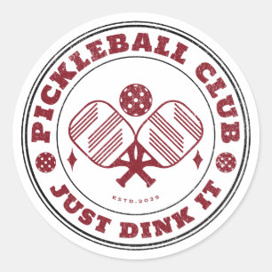 Pickleball Club Just Dink It Vintage  Classic Round Sticker