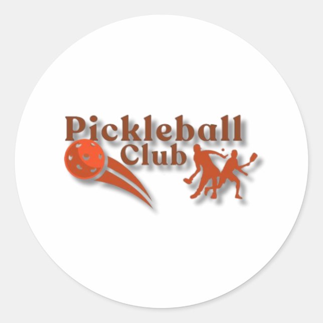 Pickleball Club Logo - Custom Gear & Gifts Classic Round Sticker (Front)