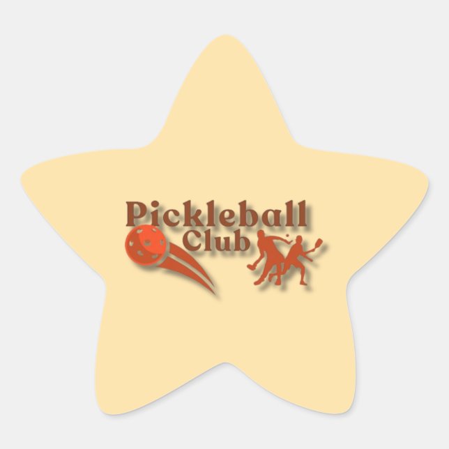 Pickleball Club Logo - Custom Gear & Gifts Star Sticker (Front)