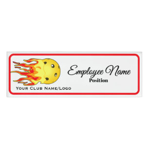 Pickleball Club Personalized Logo Employee  Name Tag