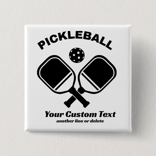 Pickleball Club Pickleball Paddle & Ball Custom 15 Cm Square Badge (Front)