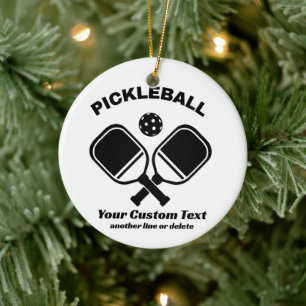 Pickleball Club Pickleball Paddle & Ball Custom Ceramic Tree Decoration