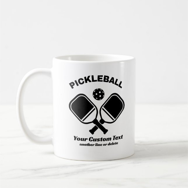 Pickleball Club Pickleball Paddle & Ball Custom Coffee Mug (Left)