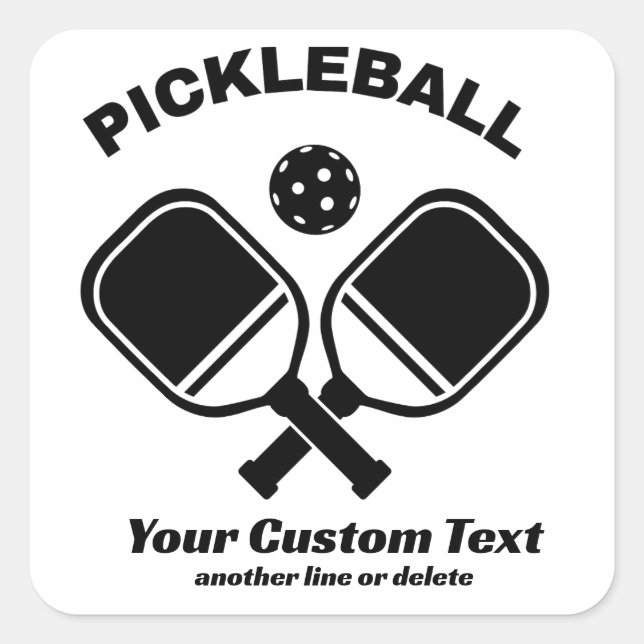 Pickleball Club Pickleball Paddle & Ball Custom Square Sticker (Front)
