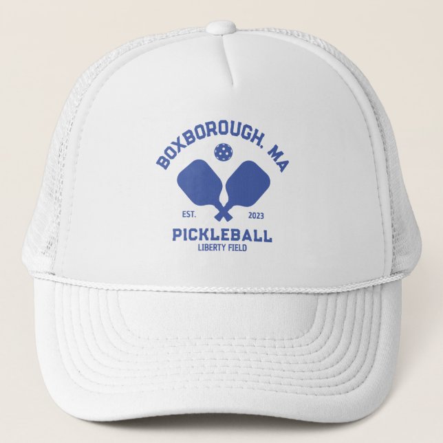 Pickleball Club Pickleball Paddle & Ball Custom Trucker Hat (Front)