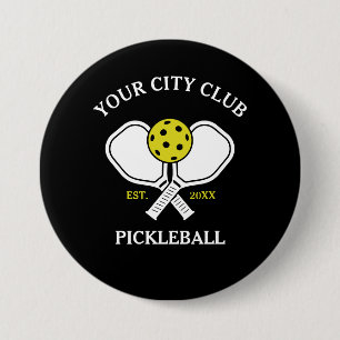 Pickleball Club Team & Custom Pickleball Player 7.5 Cm Round Badge