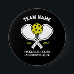 Pickleball Club Team & Custom Pickleball Player 7.5 Cm Round Badge<br><div class="desc">Get ready to serve up some style on the pickleball court with a custom Pickleball Button! Our customisable Pickleball Button feature a fun and playful design that's sure to make you stand out from the competition. Choose from a variety of colours and fonts to create a one-of-a-kind design that reflects...</div>