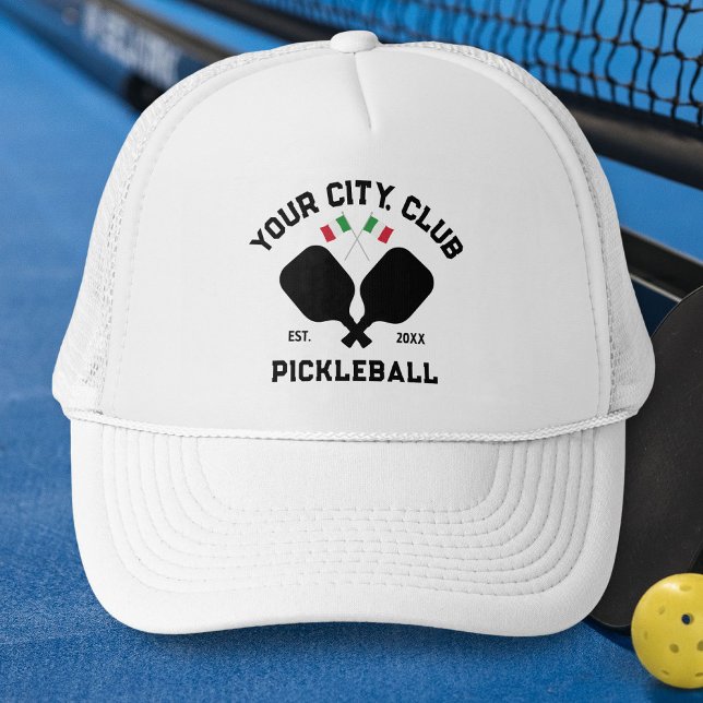 Pickleball Club Team Italian Flag Pickler Gift Trucker Hat (Creator Uploaded)