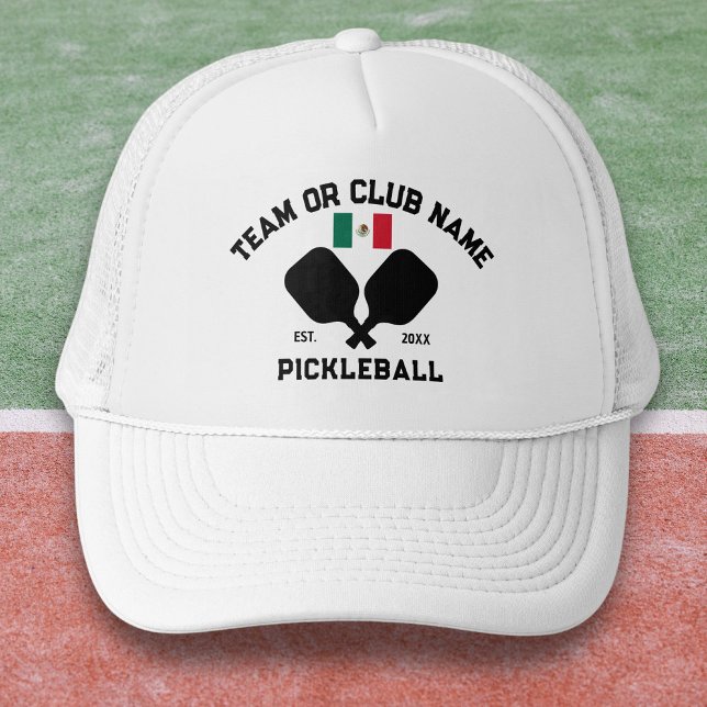 Pickleball Club Team Mexico Mexican Flag Custom Trucker Hat (Creator Uploaded)