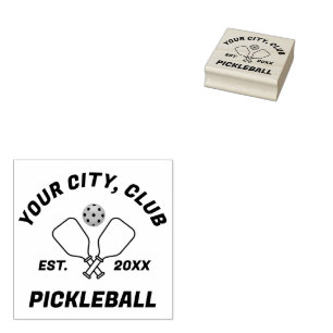 Pickleball Club Team-Paddles & Ball Personalized  Rubber Stamp