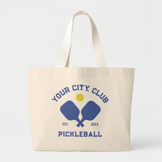 Pickleball Club Team Player Custom Pickle Gift Large Tote Bag (Front)