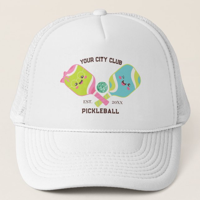 Pickleball Club Team Player Custom Pickle Gift Tru Trucker Hat (Front)