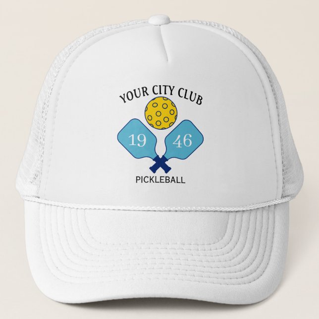 Pickleball Club Team Player Custom Pickle Gift Trucker Hat (Front)