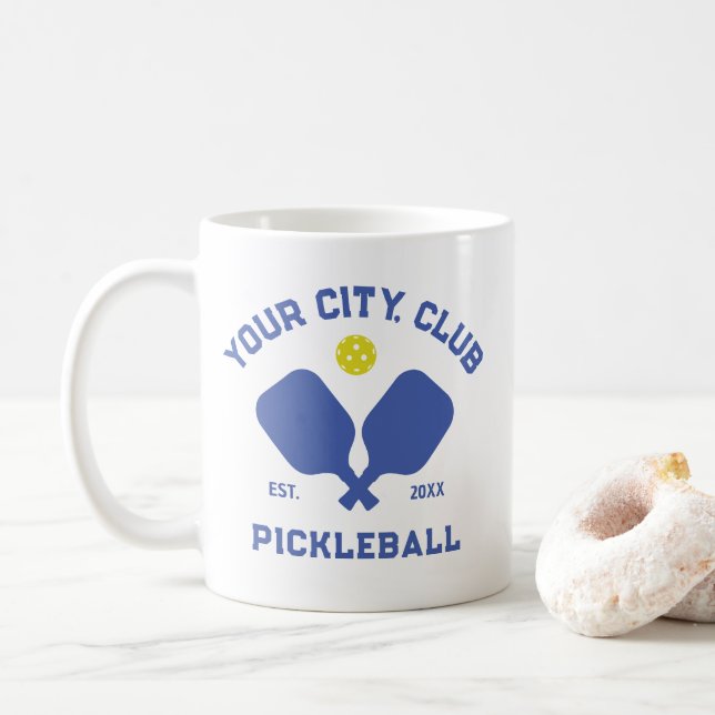 Pickleball Club Team Player Custom Pickler Gift Coffee Mug (With Donut)