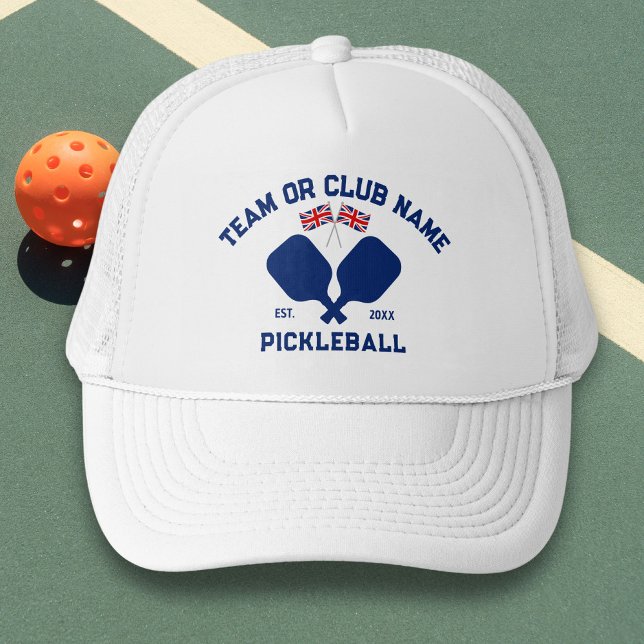 Pickleball Club Team UK United Kingdom Flag Custom Trucker Hat (Creator Uploaded)