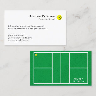 Pickleball Coach Green Court Business Card