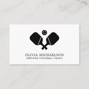 Pickleball Coach Instructor Pro Simple Modern Business Card